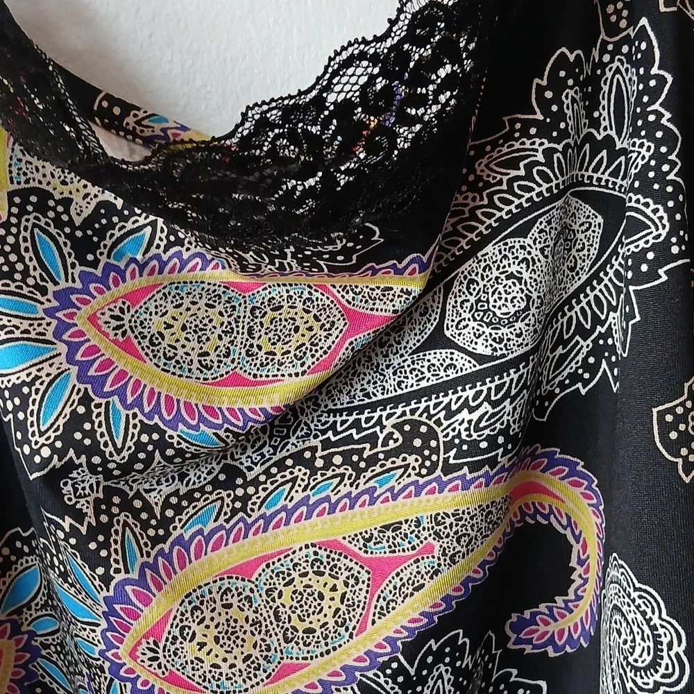 Fashion Bug Y2K Paisley Lace Camisole Tank Babydoll Womens 2X - Picture 2 of 6